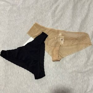 Beige and black lacy underwear-both NWT!